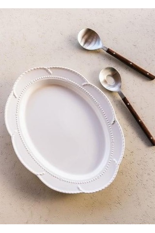 The Mia Grande Servis Tabağı Beyaz 41x31 Cm Grd0012