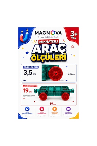 Mıknatıslı Araç Seti Manyetik Oyuncak Araç 2 Parça