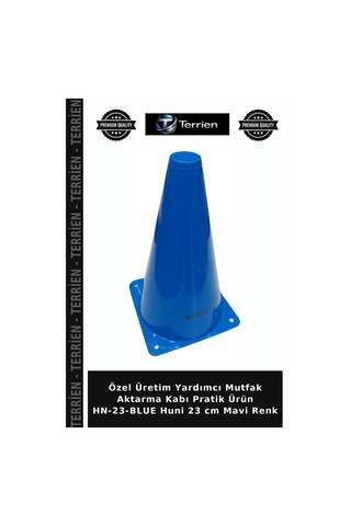 Özel Seri Yağ Hunisi Aktarma Kabı Mutfak Aleti Hn-23-blue Huni 23 Cm Mavi Renk