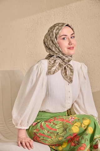 Silk Home Twill İpek Eşarp Zincir Krem Çok Renkli