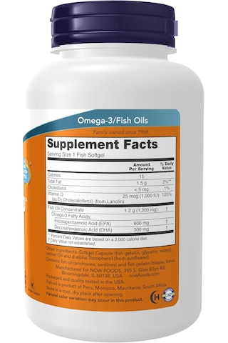 Now Ultra Omega 3-d , Omega 3 Fish Oil 1200 Mg Epa 600 Dha 300 +