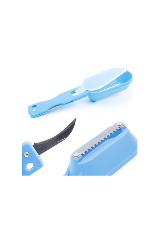 Cbtx 2 Pcs Mutfak Temel Balık Kazıyıcı Balık Pulu Planya Bıçağı Kapaklı Mavi