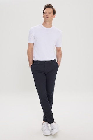 AC&Co / Altınyıldız Classics Erkek Sıyah Slim Fit Dar Kesim Yan Cepli Pamuklu Esnek Armürlü Pantolon Siyah