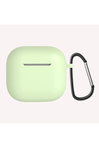 Apple Uyumlu AirPods 4 Kılıfı Silikon Kılıf Şarj Bölümü Tıpalı Soft Yumuşak Kablosuz Şarj Destekli K Açık Yeşil