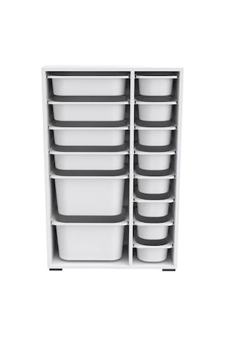 Pratico 14 Sepetli Çok Amaçlı Oyuncak Dolabı - Beyaz - 109x30x69,5 Cm Beyaz