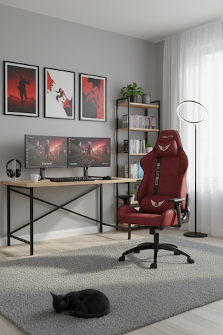 Breeze Brz Oyuncu Koltuğu Nefes Alabilir Kumaş Ergonomik Gaming Koltuk Kırmızı Çok Renkli