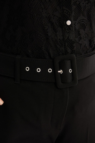 Myline Cep Detaylı Kemerli Klasik Pantolon-1606 Siyah