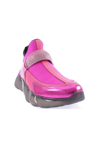 Dgn 104-23y Kadin Strech Detayli Silver Taş Bantli Sneakers Ayakkabi Fuşya