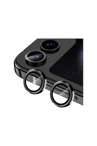 Forzacase Samsung Galaxy Z Flip 7 İle Uyumlu Kamera Camı Lens Koruyucu Halka Seti - Fc381 Siyah