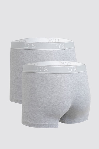 D's Damat Ds Damat Gri Beli Lastikli Marka Logolu Likralı Esneyebilen 2'li Boxer Set 4HC44ORTBS02 Gri