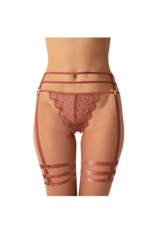 Kadın Jartiyer Görünümlü İpli Tanga String Paçalı Estetik 001