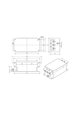 Aerodev Dnf55-y-3x40a ,3-faz 380v/40a Emc Filtre
