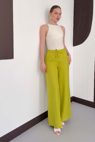 Verymoda Keten Pantolon D2381 Fıstık Yeşili