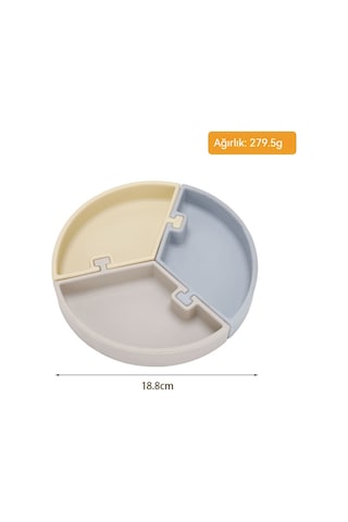 Jianfan Bölmeli Silikon Mama Tabağı Ve Birleşebilir Kase Bebek Beslenme Seti Sarıkayısı Riiç Parça Diğer