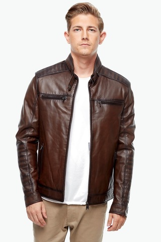 Deriza Alvaro Hakiki Kuzu Derisi Spor Erkek Mont Kahverengi