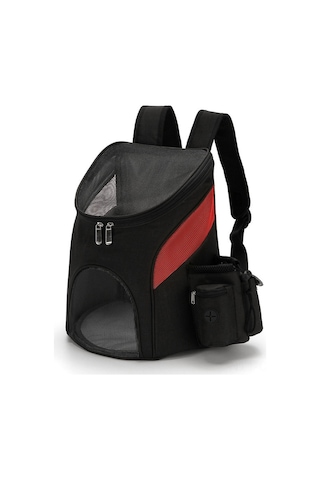 Samdoo Köpek Ve Kedi Seyahat Çanta, Taşınabilir Çift Omuzlu, Katlanabilir Multifonksiyonlu, S Boyutu, Siyah-kırmızı Stokta