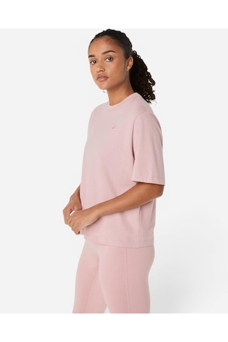 Asics Asıcs Spıral Embroıdery Relaxed Tee Kadın Pembe Kısa Kollu Tshirt 2032d381-700