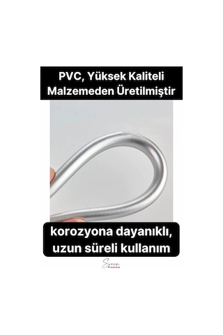 Gümüş Dayanıklı Esnek Kırılmaz Çatlamaz Patlamaz Sızdırmaz Pvc Banyo Duş Musluk Hortumu 1,5 Metre Çok Renkli