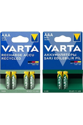 Varta 56703 800 mAh Blister AAA Ni-MH Şarj Edilebilir İnce Kalem Pil 2 x 3'lü Varta 56703 800 mAh Blister AAA Ni-MH Şarj Edilebilir İnce Kalem Pil 2 x 3'lü