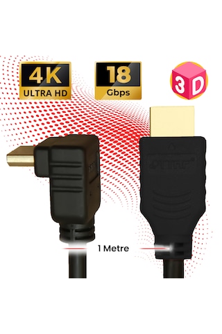 Hdmi 2.0 Ultra Hd L Tipi Ses Ve Görüntü Aktarım Kablosu 1 Metre