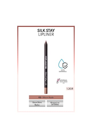 Note Cosmetics Silk Stay Lipliner Suya Dayanıklı İpeksi Dudak Kalemi - 02 Warm Nude - Nude