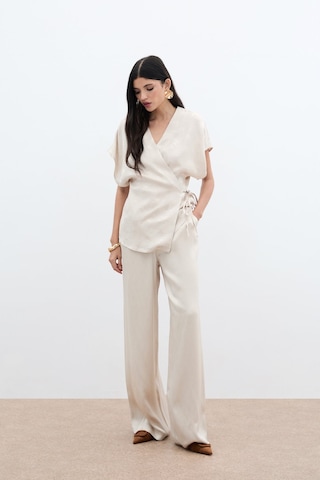 Sateen Cepli Bol Pantolon - Bej-136042 Bej