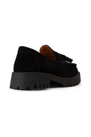 Deery Kadın Hakiki Süet Siyah Püsküllü Loafer - 02035zsyhc01 Siyah