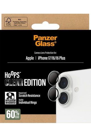 Panzerglass Hoops Apple Uyumlu iPhone 17 16 Plus Transparent Kamera Lens Koruyucu
