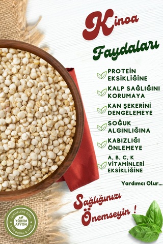 Yörem Afyon Diyetisyen Önerili Glütensiz Yüksek Proteinli Beyaz Kinoa Chenopodium Quinoa 500gr.