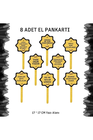 Okuma Bayramı Pano Süsü Artık Okuyorum, Yazıyorum Yazılı Siyah