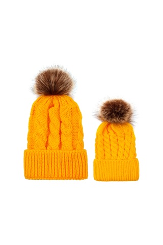 Geeksen Küçük Bebekler İçin Sarı Toptan Örgü Şapka - Yumuşak Akrilik, Isı Sağlama Ve Esneklik Özelliği Sarı