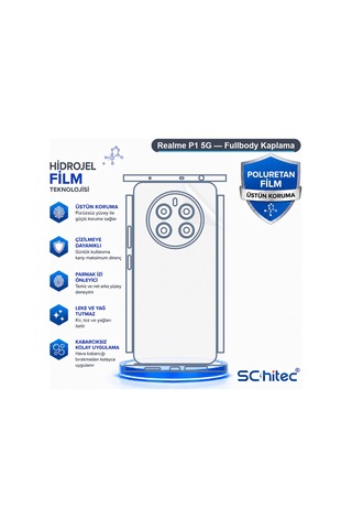 Realme P1 5g Uyumlu Fullbody Arka Kaplama Hidrojel Koruyucu Film 78515490