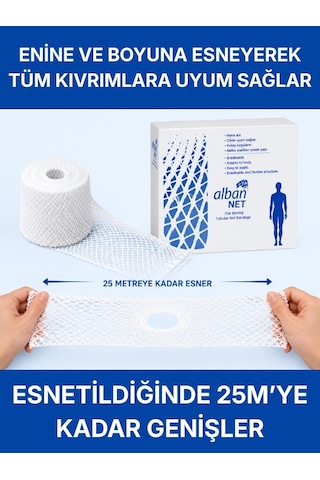 Elastik File Bandaj, No:5 Omuz Ve Diz, Esnetince 25m'ye Kadar Uzayan Tübüler Net Bandaj