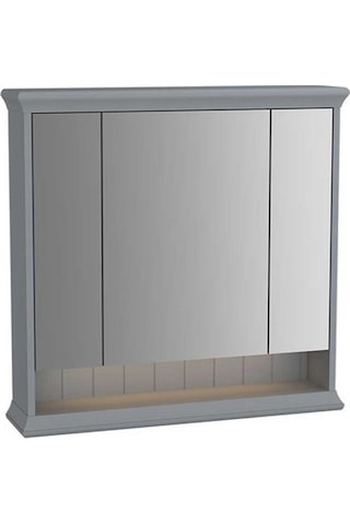 VitrA Valarte Aydınlatmalı Dolaplı Ayna 80 Cm Mat Gri 62232 Krom
