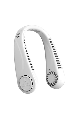 Relaxed Beş Hızlı Dijital Ekran Asılı Boyun Fanı Açık Spor Taşınabilir Usb Mini Asılı Boyun Fanı-beyaz