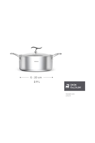 Karaca Plasma Steel 316+ 3Ply Yanmaz Yapışmaz Çelik Tencere 20 cm