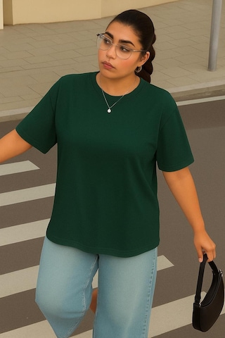 Büyük Beden Unisex Tişört Yeşil