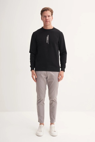 Cazador Bisiklet Yaka Siyah Erkek Sweatshirt 54185 Siyah
