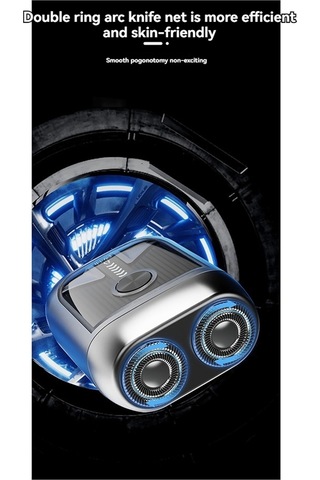 Xiaaokeji Elektrikli Şarj Edilebilir Manyetik Çift Başlıklı Tıraş Makinesi Teneke Rengi