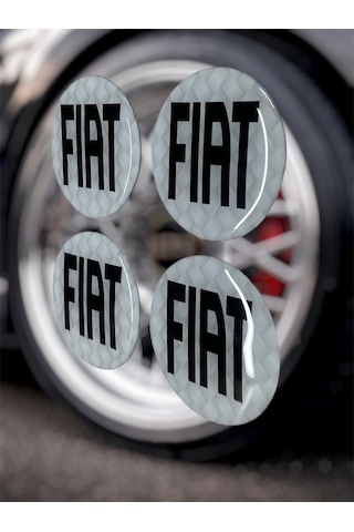 Fiat Jant Göbeği Damla Etiket 4 Lü Oto Universal Jant Göbeği 3d Jant Arması Damla Sticker Seti Çok Renkli