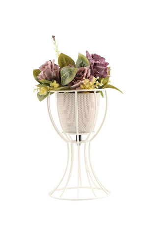 Anafor Saksılık Beyaz 25 Cm Krem Saksı