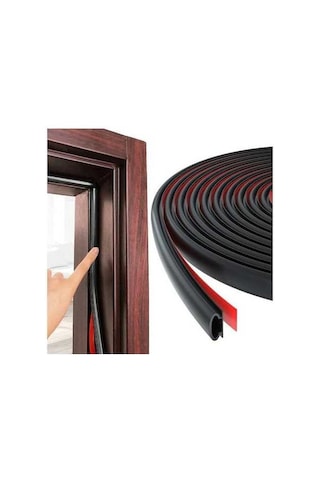 Novahub Anlamı Koruyan D Şekli Kapı Contası, Siyah, 6m, Ses Yalıtım, Hava Sıyırma Şeridi 6 M