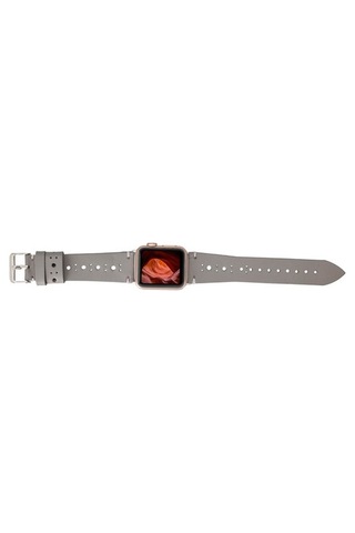 Bouletta Watch Uyumlu Deri Kordon 38-40-41Mm Rst9-Ba8 Gri