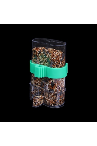 Yuntech01 Kuş Otomatik Yem/kaplama Makyinesi, Transparan Yeşil Plastik, Kuşluk Aksesuarı, Hamster, Kıskaçlı Kuşlar İçin, Kafes Temizliği Sağlar, Kolay Kurulum