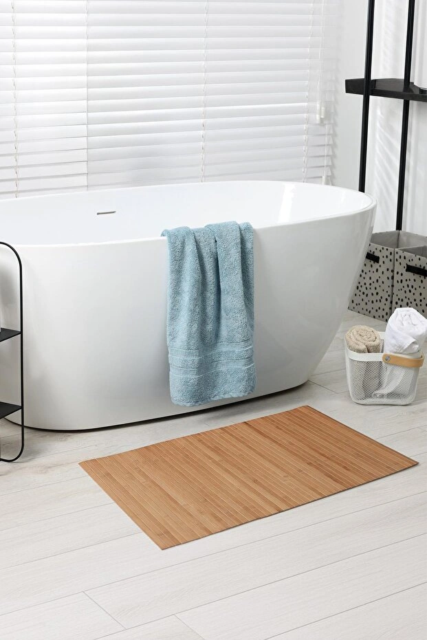 Mucit Home Bambu Kaydırmaz Tabanlı Banyo Paspası/matı 70 45cm Ahşap