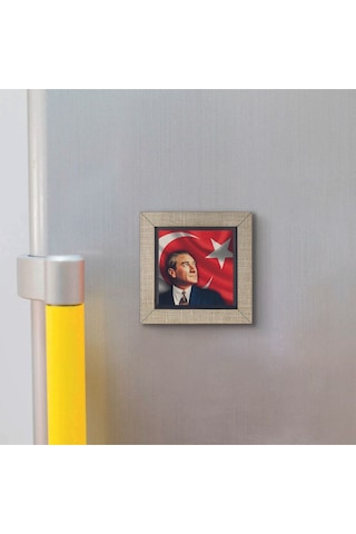 Mustafa Kemal Atatürk Baskılı Mdf Magnet 7x7 344