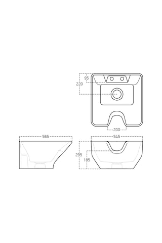 Seramik Kuaför Lavabosu 57 Cm Siyah Bayan Kare Yıkama Başlığı Siyah