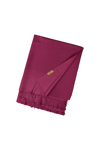 Mısırlı Eşarpları Çift Taraflı Düz Renk İpek Şal Açık Bordo