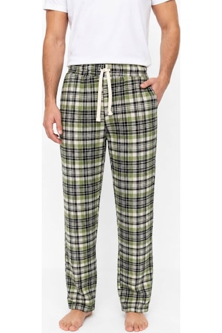 Yasar Underwear Erkek Pijama Altı %100 Pamuklu Ekose Desenli Cepli Ve Bağcıklı Haki,siyah Haki,siyah