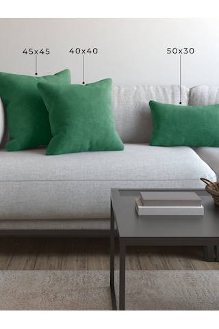 Br Demor Home Soft Series Çam Yeşili Kırlent, Yastık Kılıfı Çam Yeşili